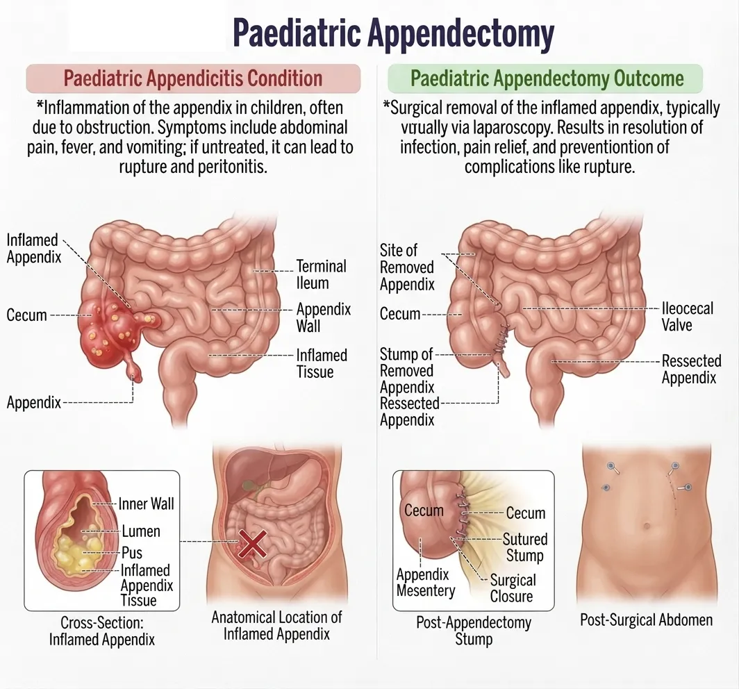 Paediatric Appendectomy — anatomy diagram